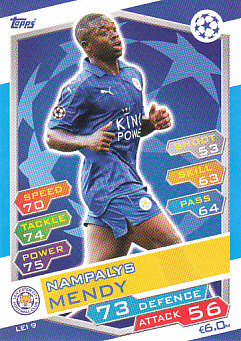 Nampalys Mendy Leicester City 2016/17 Topps Match Attax CL #LEI09
